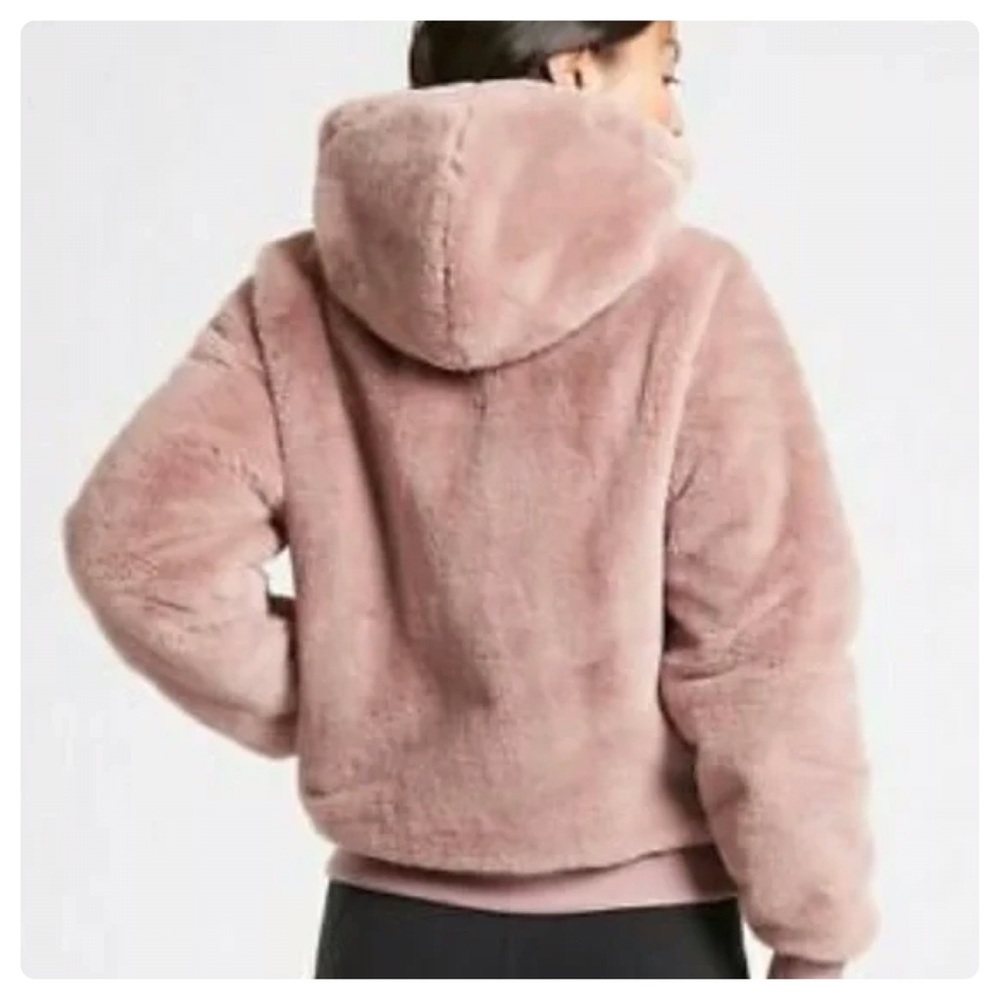 ATHLETA faux fur cozy jacket hoody -small